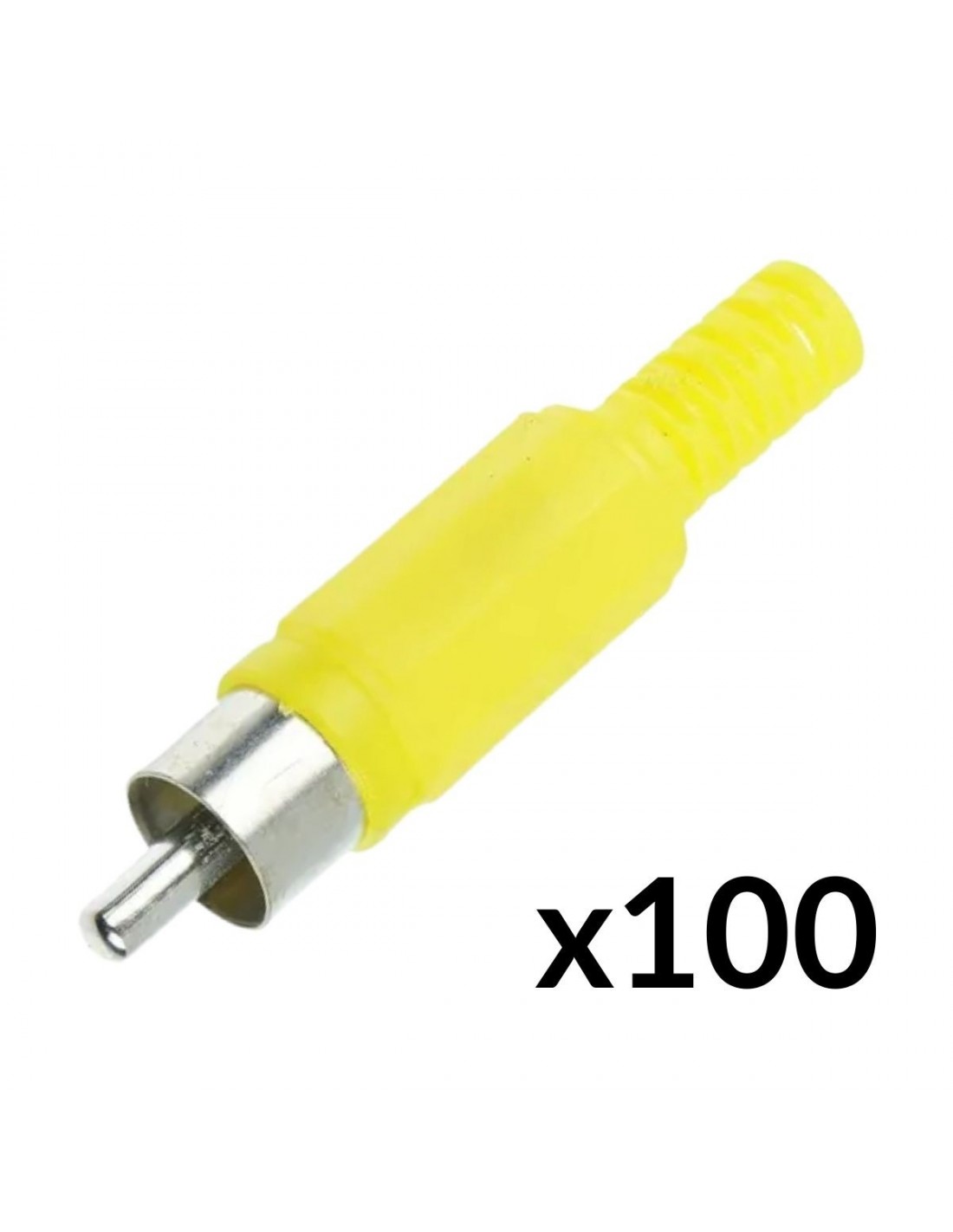 Bolsa X 100 Conectores Fichas Rca Macho Amarillo Audio Video