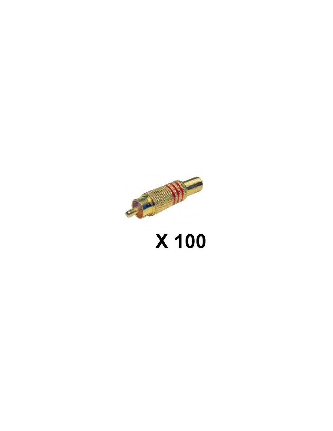 Bolsa X 100 Conectores Rca Macho Metálico
