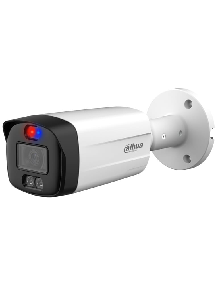 Cámara Bullet 5mpx Con Audio 4 En 1 Full Color De Disuasión Activa Y Sirena 2.8mm Ir40metros