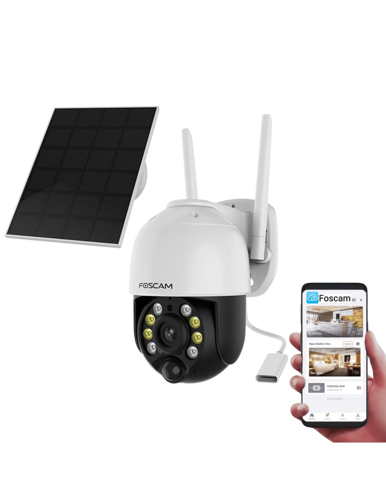 Domo Pt Ip Wifi 4mpx A Bateria Con Panel Solar Ai Deteccion Humana Y Pir Slot Memoria H/256gb