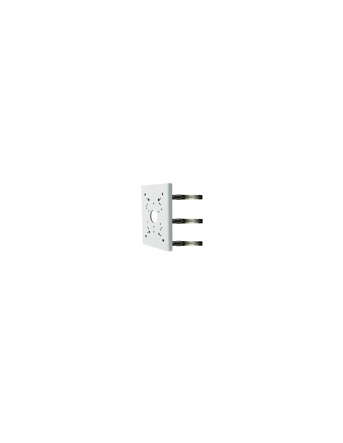 Soporte Base Metalica Para Domos Ptz, Blanco, P/postes Sunchos