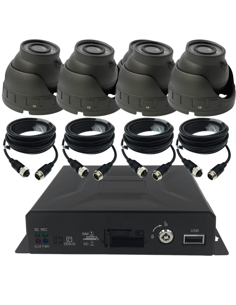 Kit Grabador Digital Movil 4ch Sd 4 Camaras Con Audio 4 Rollos De Cable