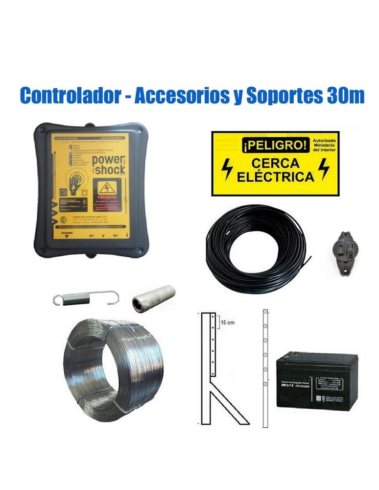 Electrico Kit Aliara 30m Con Soportes Y Bateria