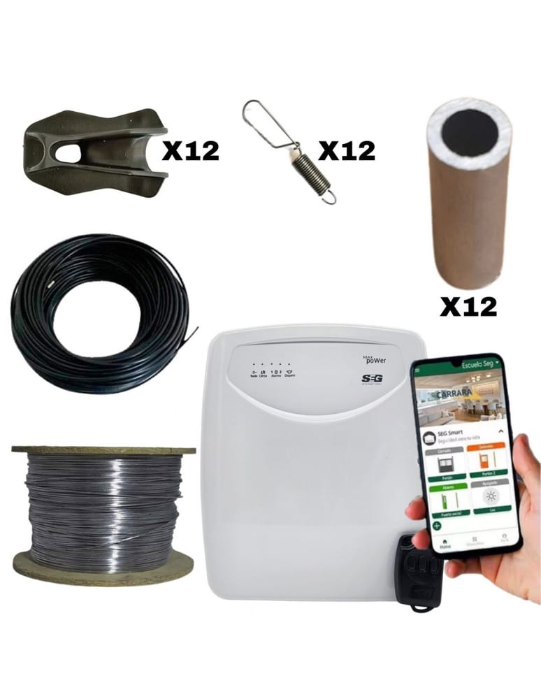 Electrico Kit Seg Wifi App 10m Controlador Con Control Remoto Alambre Y Accesorios