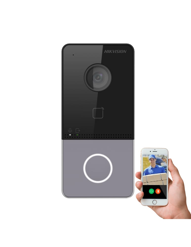 Frente Video Portero Ip Wifi Doorbell Hikvision Hikconnect Tarjeta Ip65 Poe/12vcc Camara 2mpx Ir Porterovisor