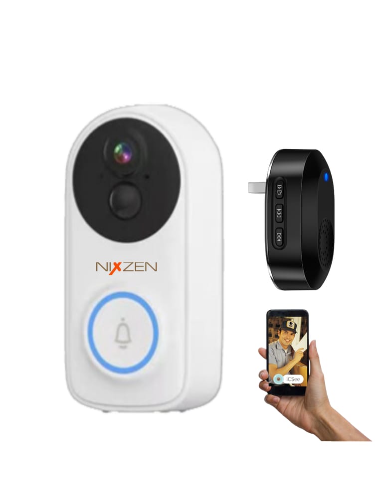 Video Door Bell, Portero Visor Ip Wifi 3mpx, A Bateria, Autonomo P2p, Exterior Sensor Movimiento App Icsee