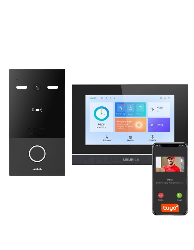 Kit Leelen Video Intercom Portero Visor Ip Casa Oficina Comercio App Tuya Smart