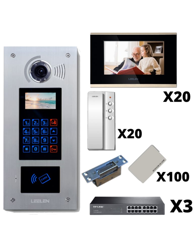 Kit Visor 40 Unidades Edificio Ip Y Audio